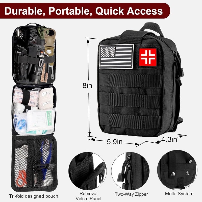MLIPDC Gifts for Men Christmas - 118-in-1 Survival Kits - Military-Grade Survival Gear for Outdoor Adventures, Disaster Preparedness, Car/Home/Office Emergency Kit with First Aid Supplies - Image 2